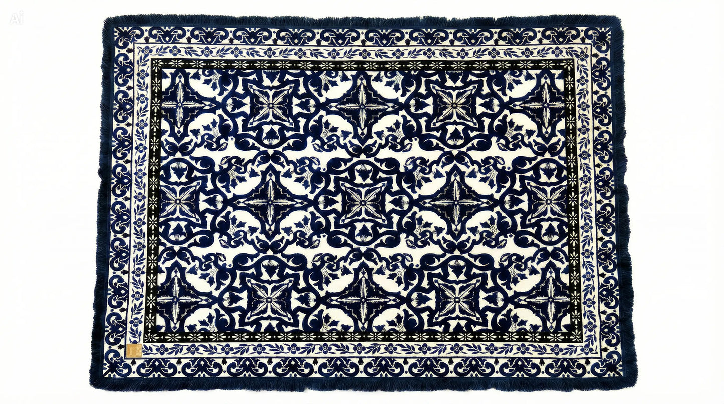 Delphinium Throw Blanket & Throw Rug — Luxury Woven Sofa Throw 160x200cm