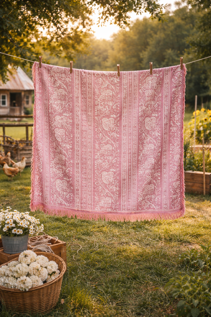 Zinnia Throw Blanket & Throw Rug — Luxury Woven Cotton Sofa Throw 160x200cm